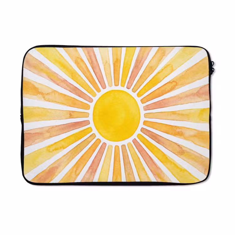 Laptophoes - Zon - Stralen - Aquarel - Geel - Abstract — 5