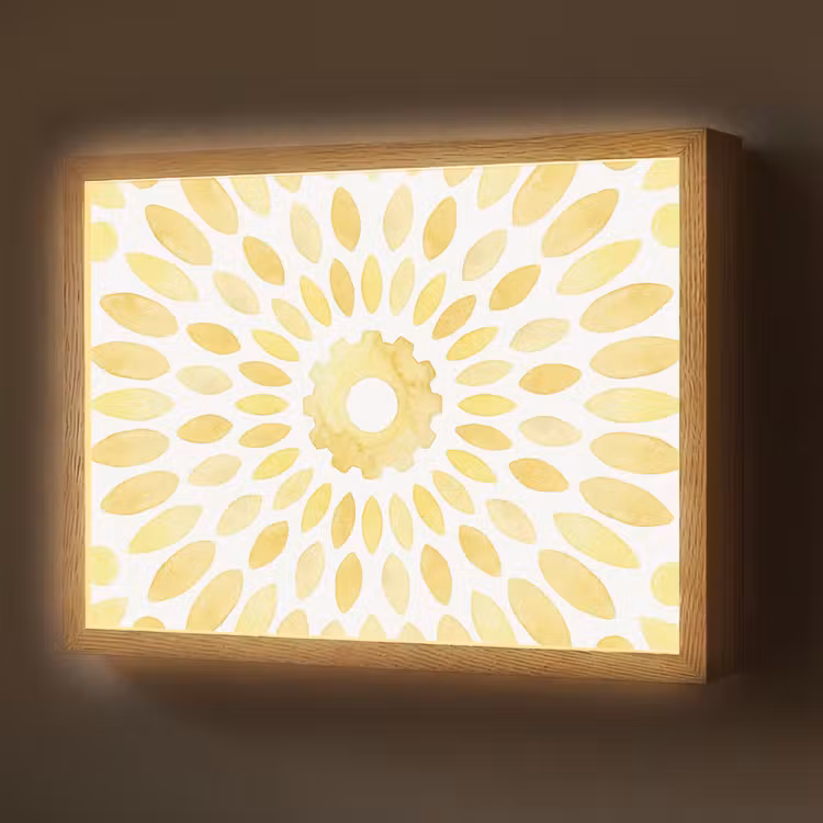 Lightbox - Wandlamp - Abstract - Geometrisch - Stralend - Geel — 1