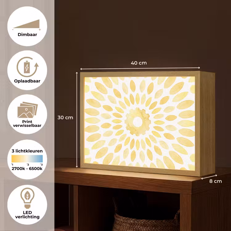 Lightbox - Wandlamp - Abstract - Geometrisch - Stralend - Geel — 10