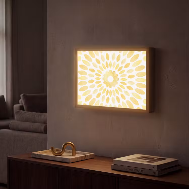 Lightbox - Wandlamp - Abstract - Geometrisch - Stralend - Geel — 2