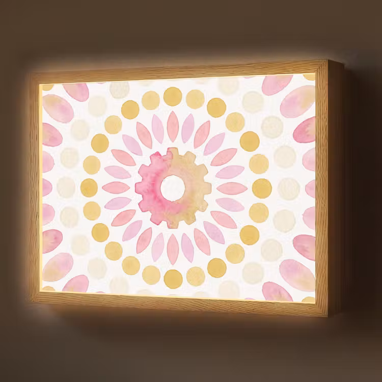 Lightbox - Wandlamp - Abstract - Mandala - Kunst - Modern - Roze — 1