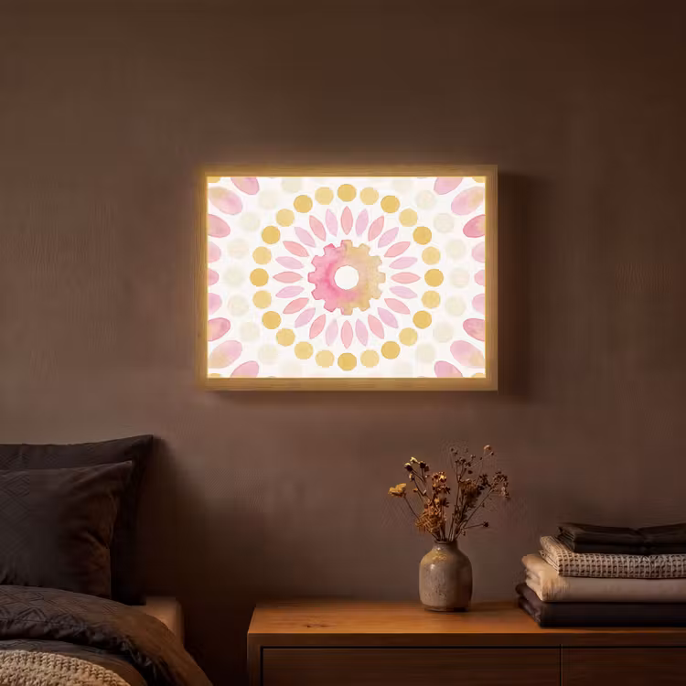 Lightbox - Wandlamp - Abstract - Mandala - Kunst - Modern - Roze — 3