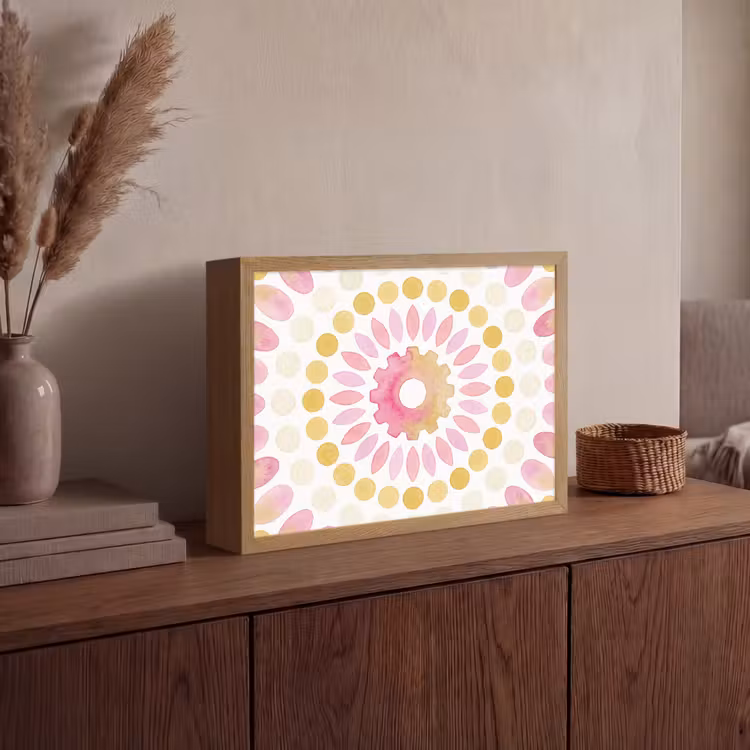 Lightbox - Wandlamp - Abstract - Mandala - Kunst - Modern - Roze — 4