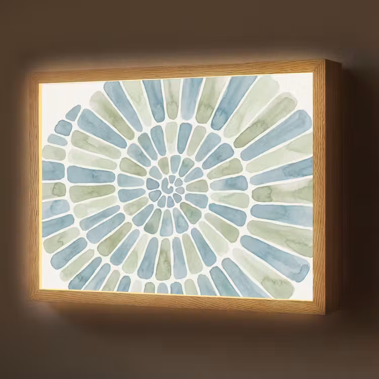 Lightbox - Wandlamp - Abstract - Spiraal - Patroon - Modern - Blauw-Groen — 1