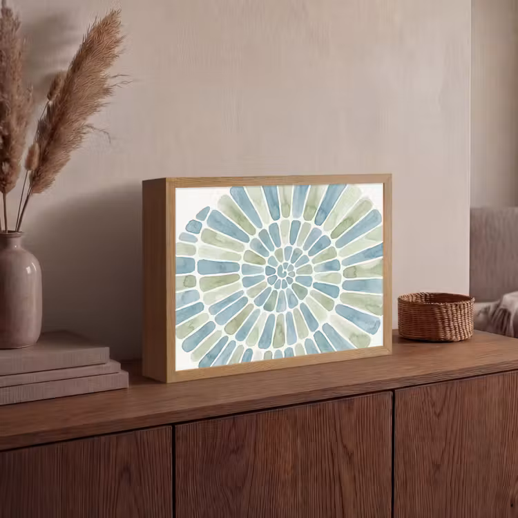 Lightbox - Wandlamp - Abstract - Spiraal - Patroon - Modern - Blauw-Groen — 4