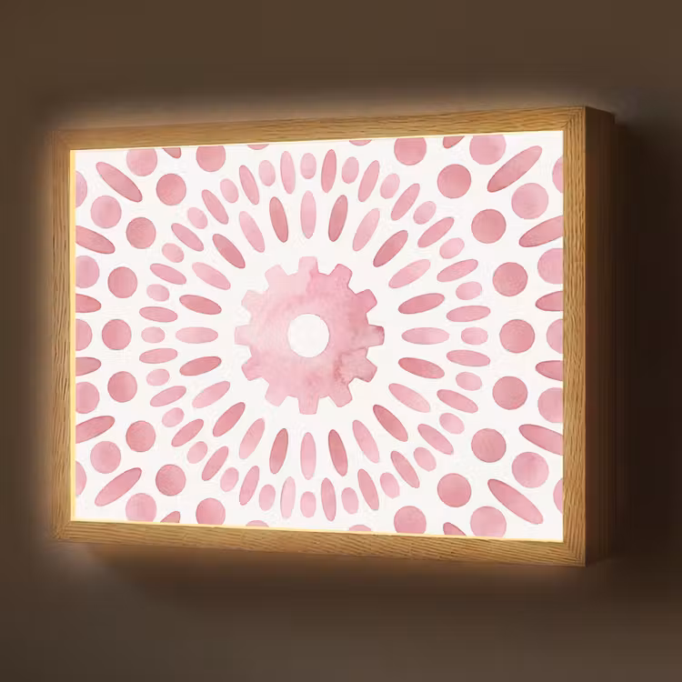 Lightbox - Wandlamp - Abstract - Vormen - Patroon - Aquarel - Roze — 1