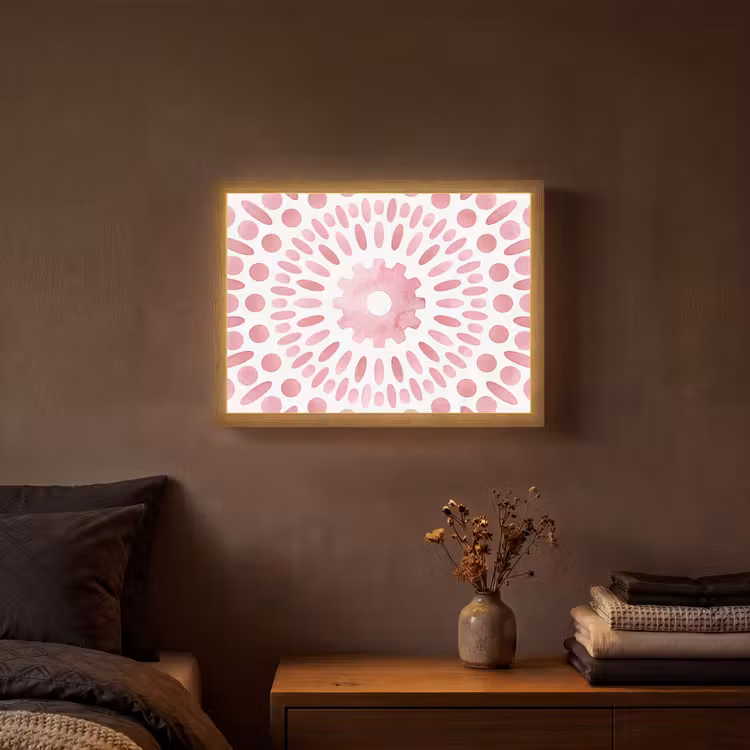 Lightbox - Wandlamp - Abstract - Vormen - Patroon - Aquarel - Roze — 3