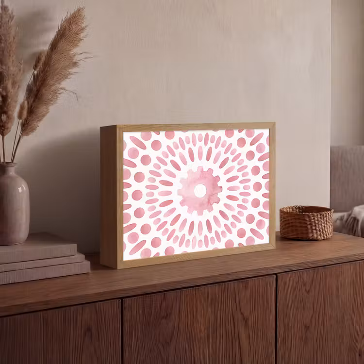 Lightbox - Wandlamp - Abstract - Vormen - Patroon - Aquarel - Roze — 4