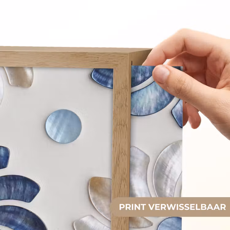 Lightbox - Wandlamp - Bloemen - Parelmoer - Abstract - Patroon - Blauw — 5
