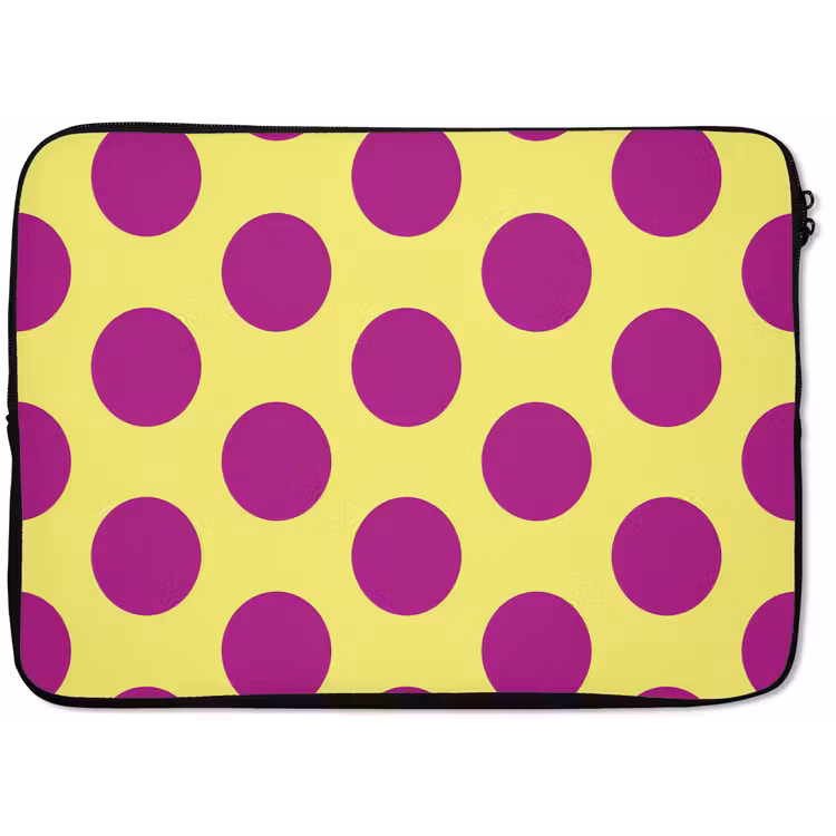 Laptophoes - Dots - Klassiek - Geel — 1