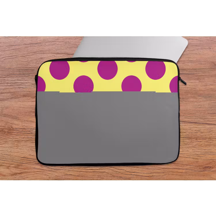 Laptophoes - Dots - Klassiek - Geel — 2