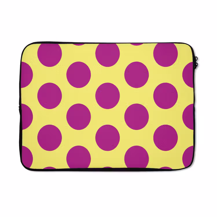 Laptophoes - Dots - Klassiek - Geel — 5
