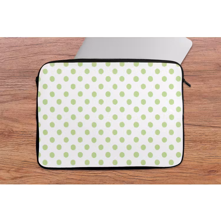 Laptophoes - Dots - Klassiek - Groen — 2