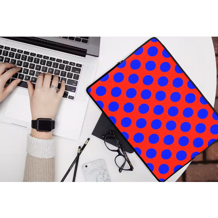 Laptophoes - Dots - Klassiek - Rood — 3
