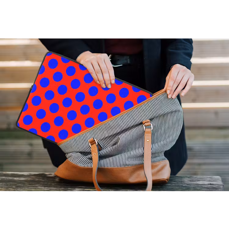 Laptophoes - Dots - Klassiek - Rood — 4