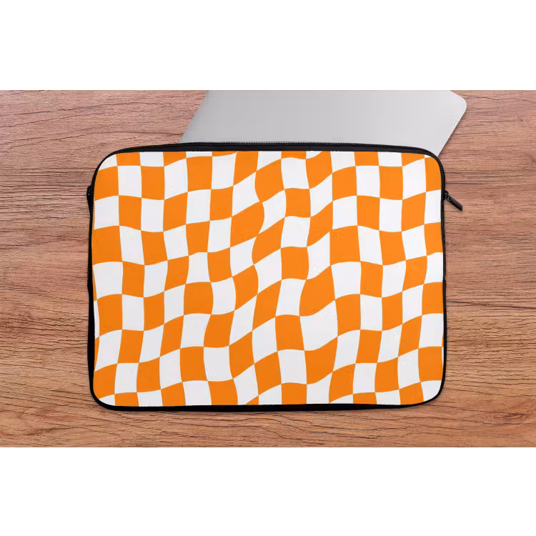 Laptophoes - Golvend - Patroon - Oranje — 2