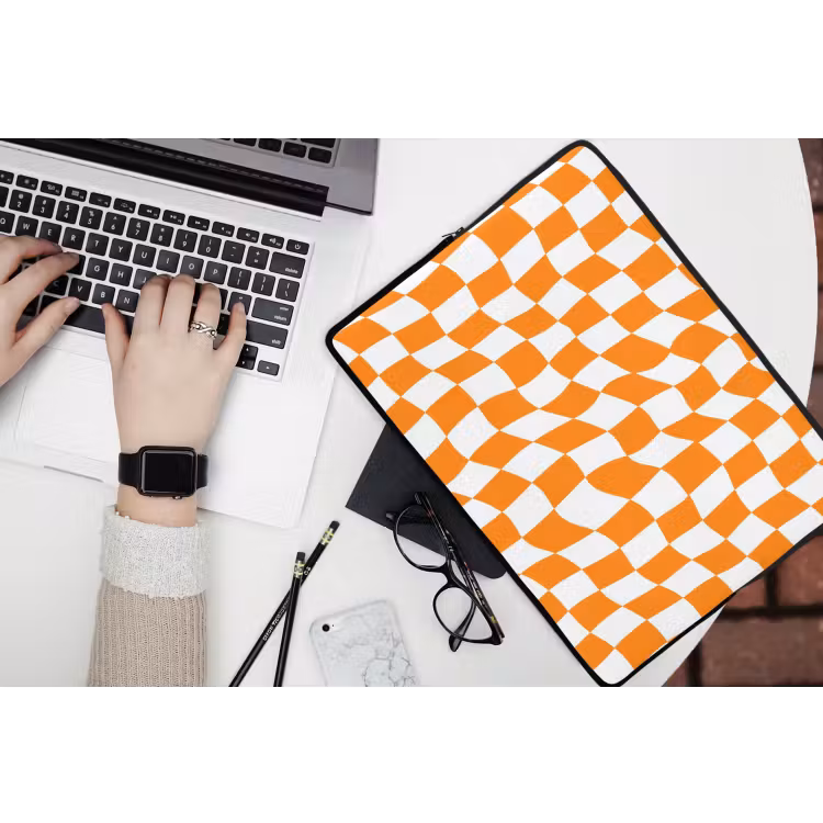 Laptophoes - Golvend - Patroon - Oranje — 3