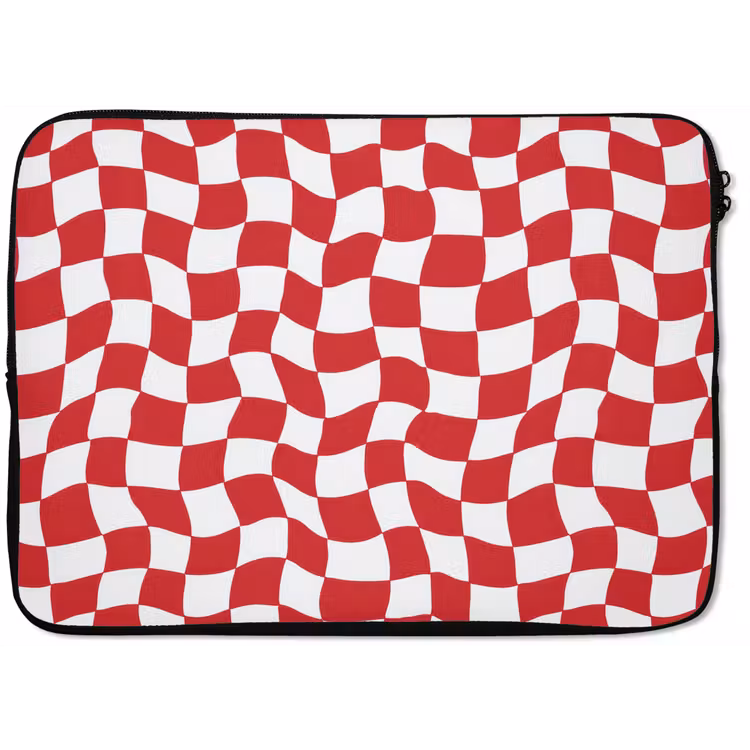 Laptophoes - Golvend - Patroon - Rood — 1