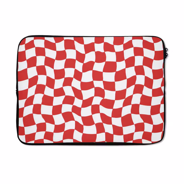 Laptophoes - Golvend - Patroon - Rood — 5