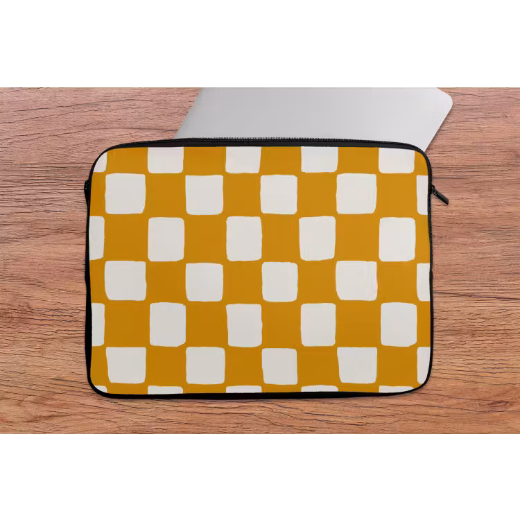 Laptophoes - Grafisch - Patroon - Oker — 2