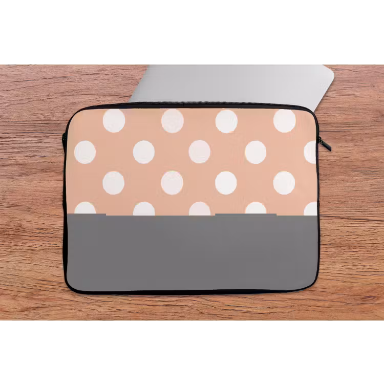 Laptophoes - Klassiek - Polka - Perzik — 2