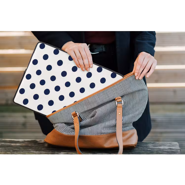 Laptophoes - Klassiek - Stippen - Blauw — 4
