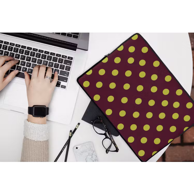 Laptophoes - Klassiek - Stippen - Groen — 3