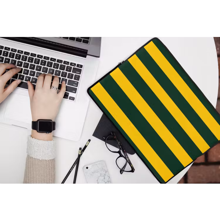 Laptophoes - Klassiek - Strepen - Groen — 3