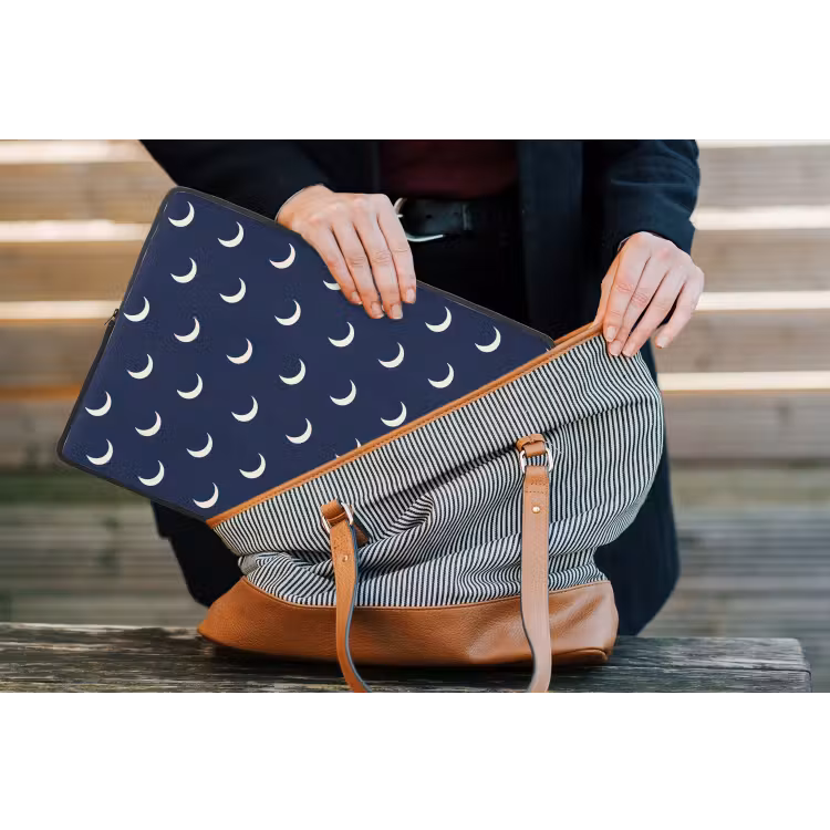 Laptophoes - Patroon - Manen - Blauw — 4