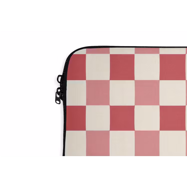 Laptophoes - Patroon - Schaak - Roze — 6