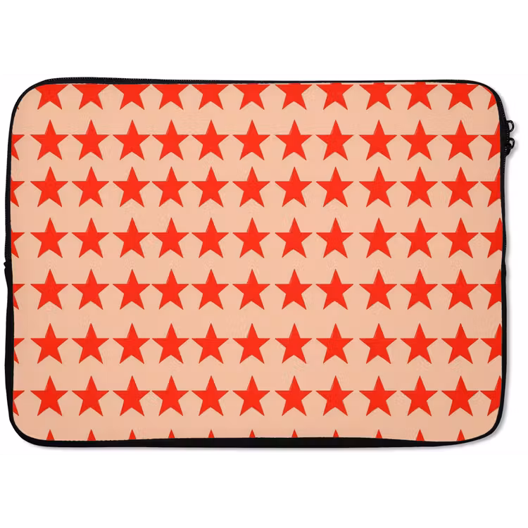 Laptophoes - Patroon - Sterren - Rood — 1