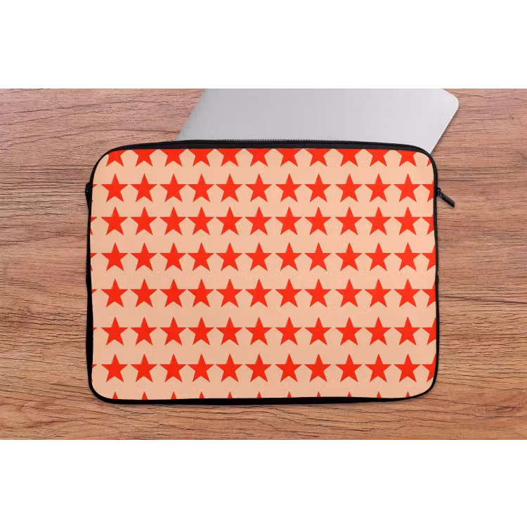 Laptophoes - Patroon - Sterren - Rood — 2