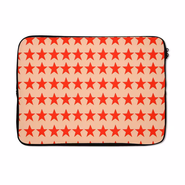 Laptophoes - Patroon - Sterren - Rood — 5