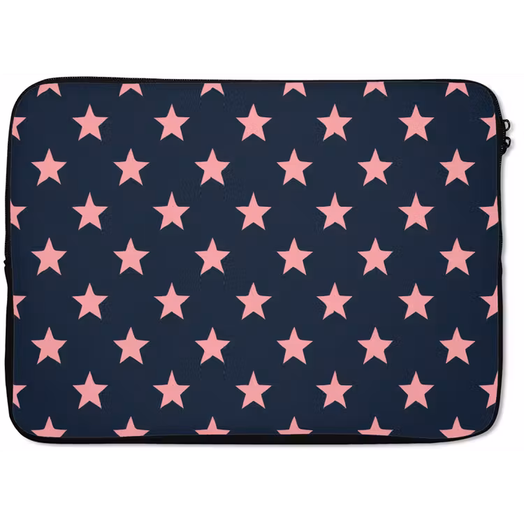 Laptophoes - Patroon - Sterren - Roze — 1