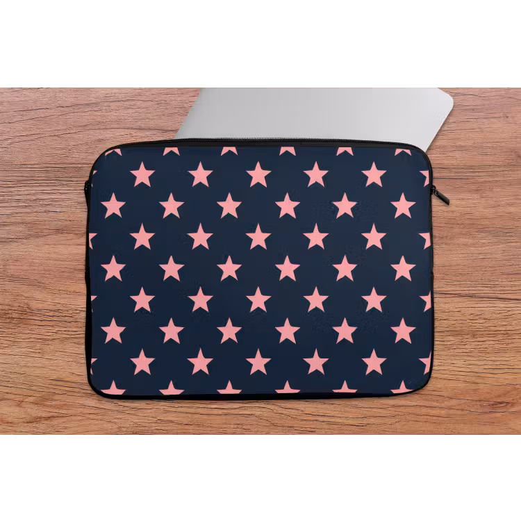 Laptophoes - Patroon - Sterren - Roze — 2