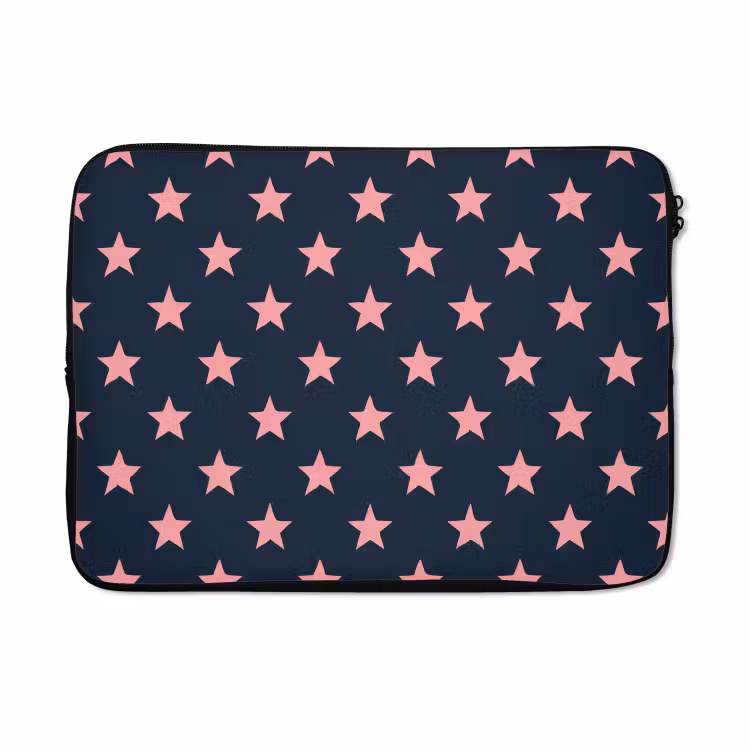Laptophoes - Patroon - Sterren - Roze — 5