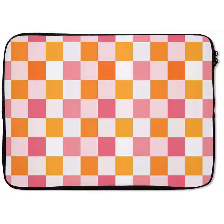 Laptophoes - Patroon - Vierkant - Roze — 1