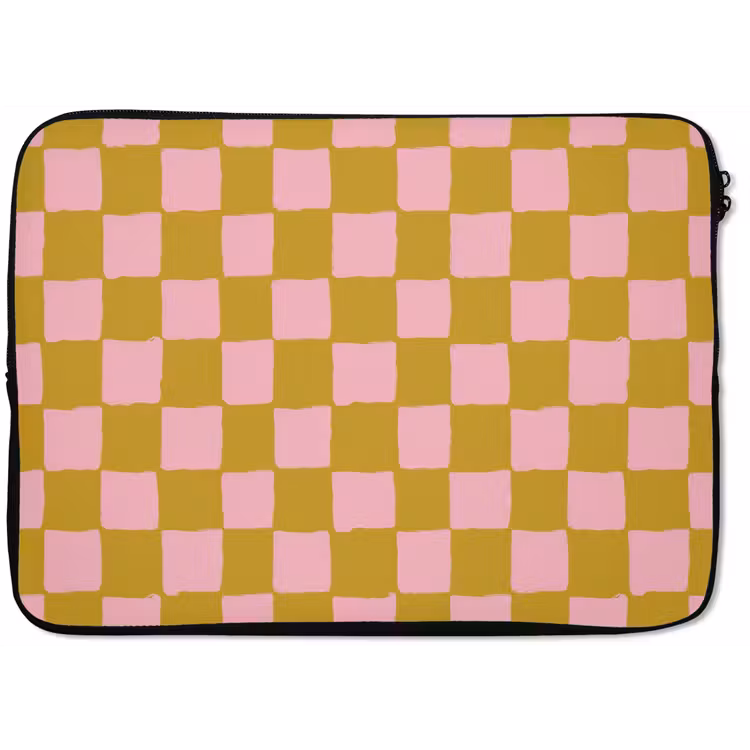 Laptophoes - Patroon - Vierkant - Roze — 1