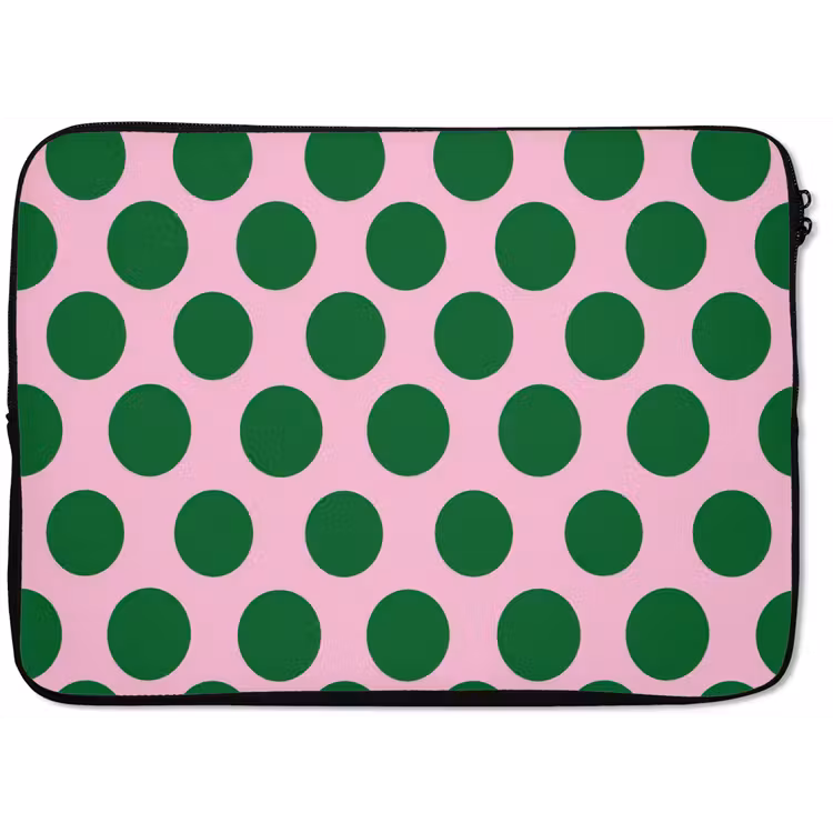 Laptophoes - Polkadots - Patroon - Groen — 1