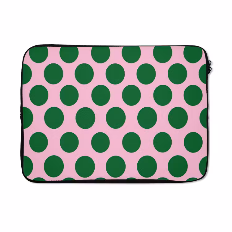 Laptophoes - Polkadots - Patroon - Groen — 5