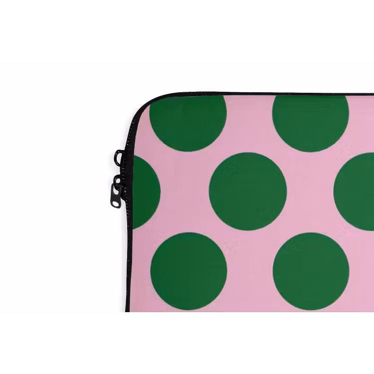 Laptophoes - Polkadots - Patroon - Groen — 6