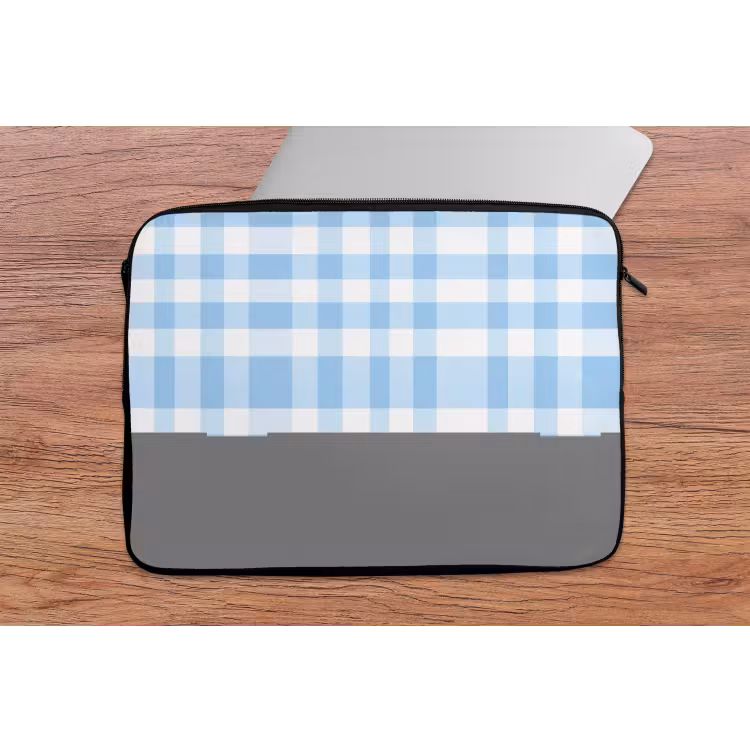 Laptophoes - Ruit - Patroon - Blauw — 2