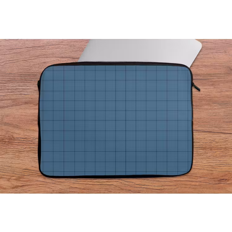 Laptophoes - Ruiten - Geometrisch - Blauw — 2