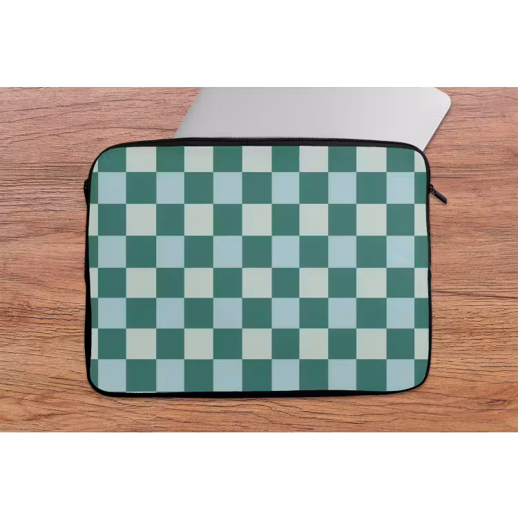 Laptophoes - Schaak - Klassiek - Groen — 2