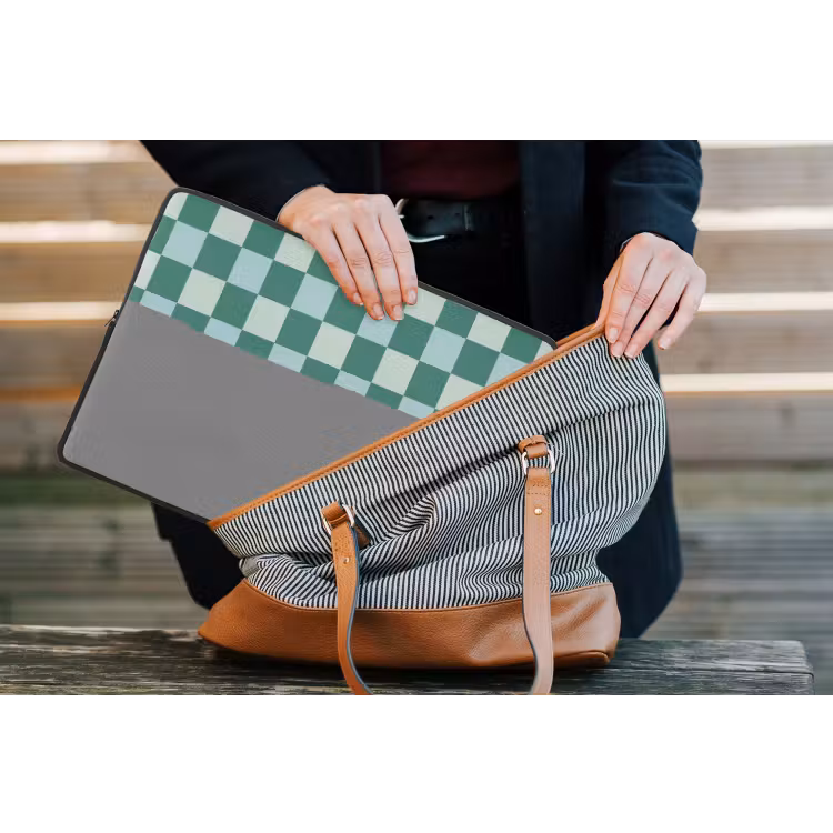 Laptophoes - Schaak - Klassiek - Groen — 4