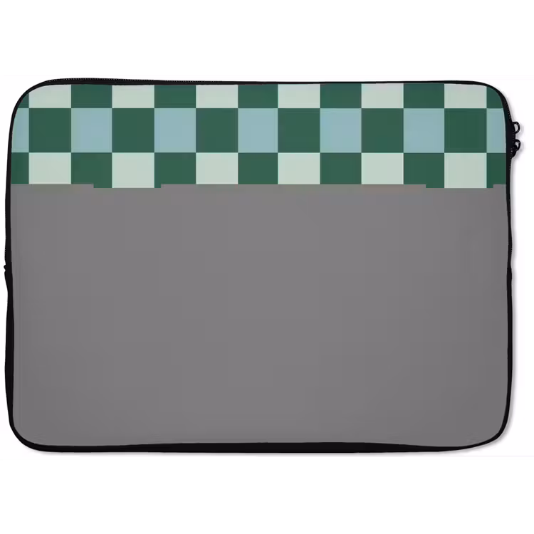 Laptophoes - Schaakbord - Klassiek - Groen — 1