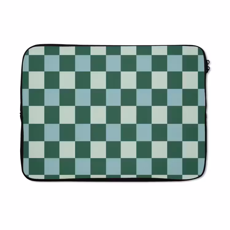 Laptophoes - Schaakbord - Klassiek - Groen — 5