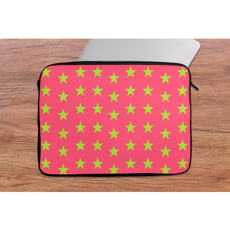 Laptophoes - Sterren - Patroon - Roze — 2