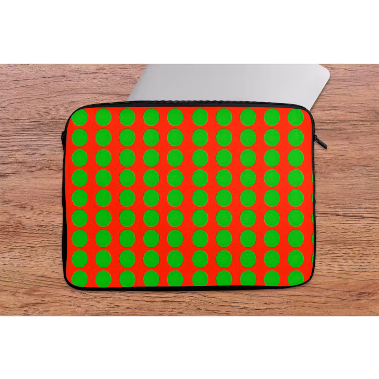 Laptophoes - Stippen - Patroon - Groen — 2