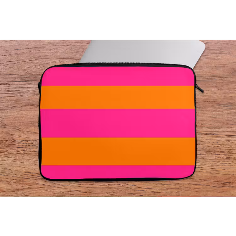 Laptophoes - Strepen - Horizontaal - Roze — 2